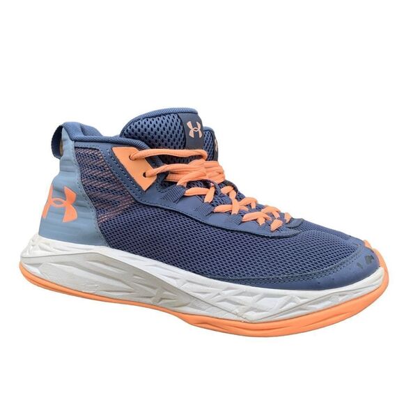 Under Armour Youth Utility Blue Orange Jet Basketball Shoes Sneakers Size 6 - Picture 4 of 14